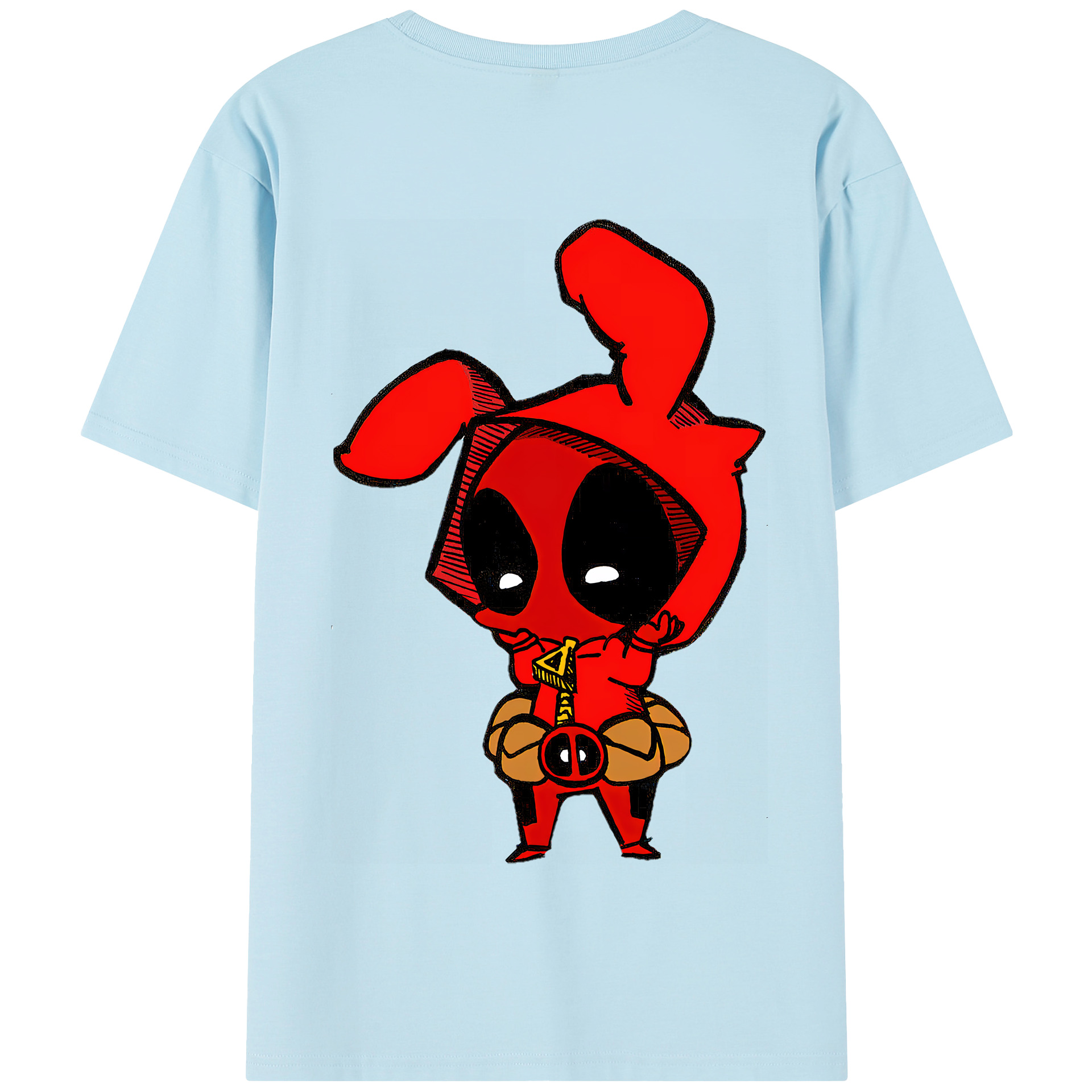 （画像用） Deadpool デッドプール 綿100％半袖Tシャツ（背面プリント）